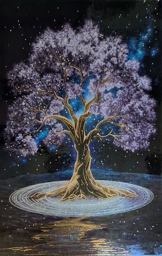 The artistic mosaic panel “Tree of Power”